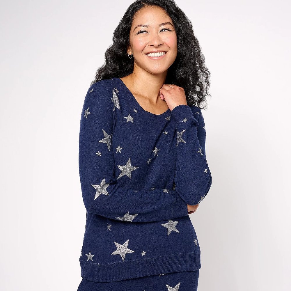 Bumblebella by Jill Martin Graphic Crewneck Sweatshirt - Navy (Sz Small) a617016